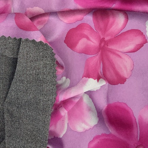 Blossom Velour Print Poly/Spandex Knit Fabric - SKU 3205B