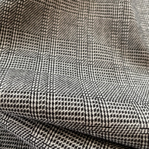 Polyester/Rayon Houndstooth Woven Plaid - Black & White | SKU 5602B #S26