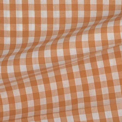 Orange/white 1/4 Check Shirting Woven Fabric " - SKU 4376A