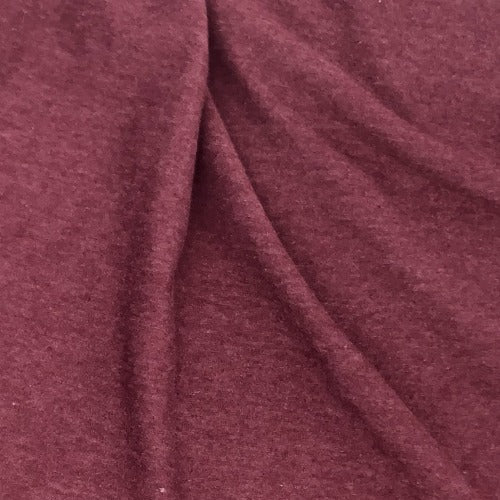 Maroon Heather 10 Ounce Cotton/Spandex Jersey Knit Fabric - SKU 2853R 