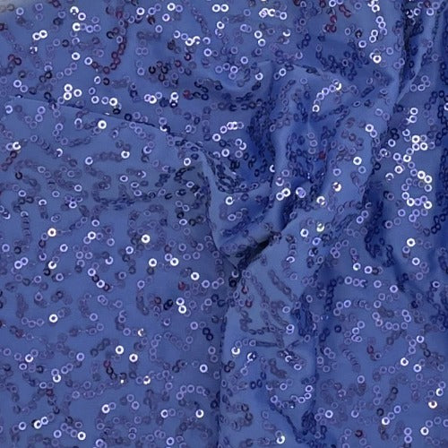 Blue  #S/G1 Sequin Polyester Mesh Knit Fabric - SKU 6219B