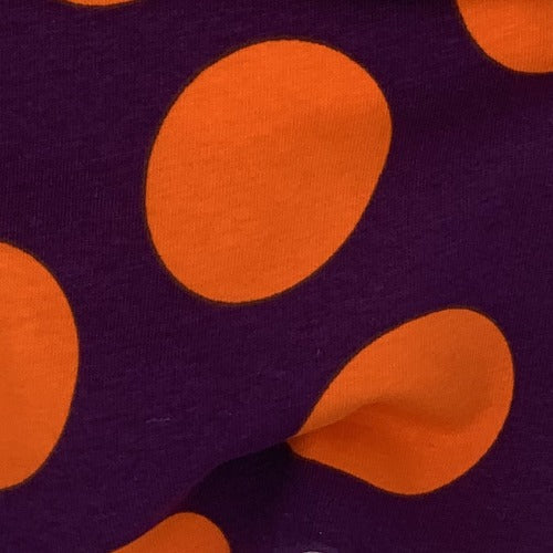 Wine Bright OrangeWine Bright Orange 2 Inches Dots Cotton Spandex Print Jersey Knit Fabric - SKU 4560A