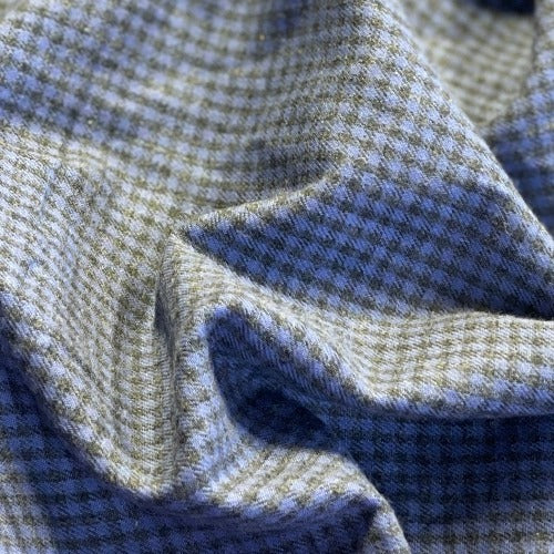 Blue #S184 Super Soft Check Shirting Woven Fabric - SKU 7104