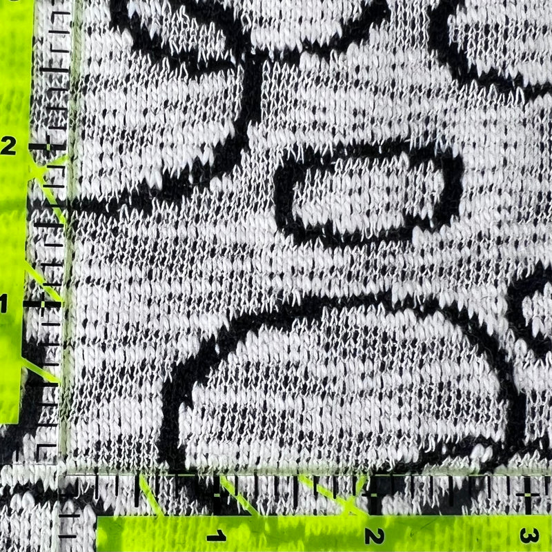 Black/White | Ovals Jacquard 14 Ounce Double Knit - SKU 7227 #S819
