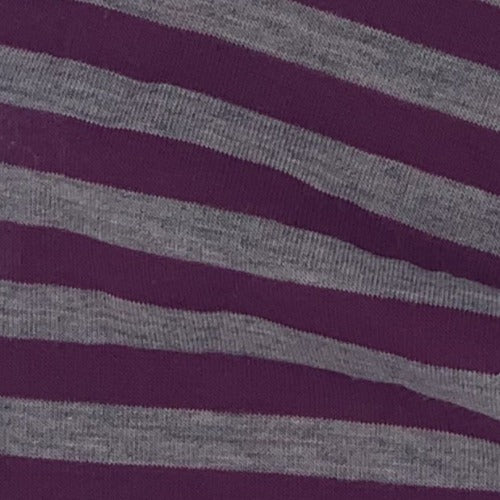 Magenta #SS181 Stripe Poly Rayon Spandex Knit Fabric - SKU 4744