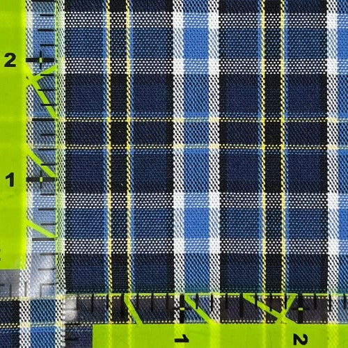 Navy/Yellow #S813 Classic School House Plaid Suiting Woven - SKU 7269