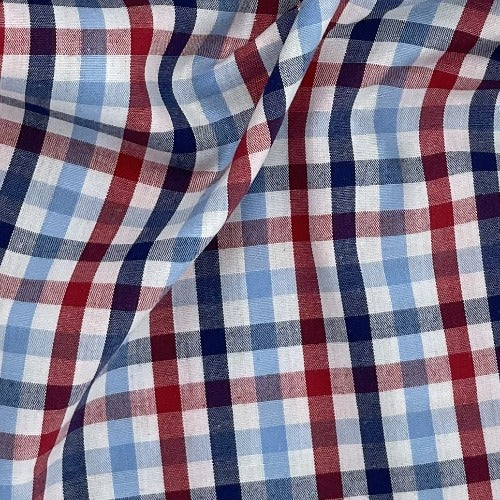 Red/Navy #S/178 Chef Plaid Shirting Woven Fabric-SKU 6223