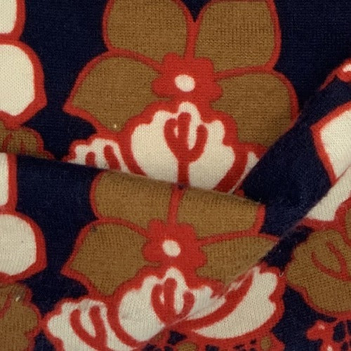Blossom Rust #SS130 Sweater Knit Print Fabric - SKU 4716B