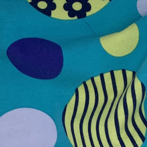 Turquoise Eggs Cotton Spandex Print Jersey Knit Fabric - SKU 4560D