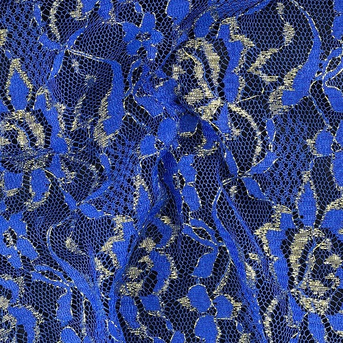 Royal #S801/2/3 Glitter Metallic Lace Knit Fabric - SKU 7154D