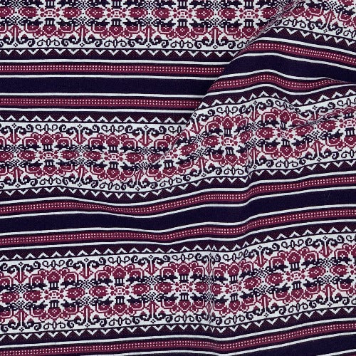 Magenta Pecan #SS35 Cotton Spandex Print Jersey Knit Fabric - SKU 4760G