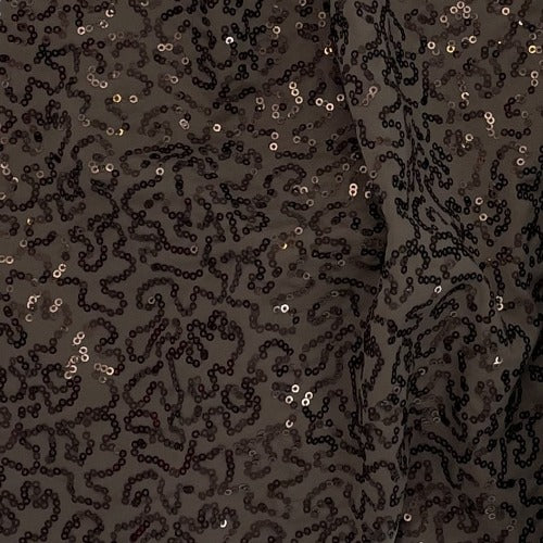 Brown #S/G1 Sequin Polyester Mesh Knit Fabric - SKU 6219B