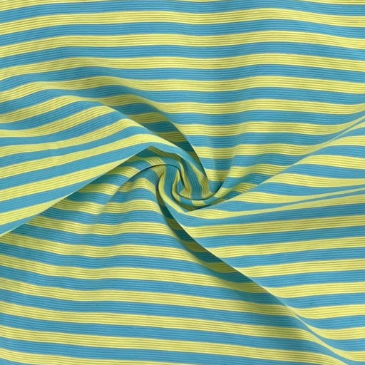 Faded Yellow/Blue | Striped Cotton Shirting - SKU 7311 #S821