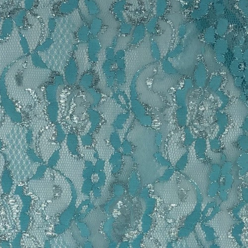 Aqua #S Lace With Sequin Knit Fabric - SKU 6024C