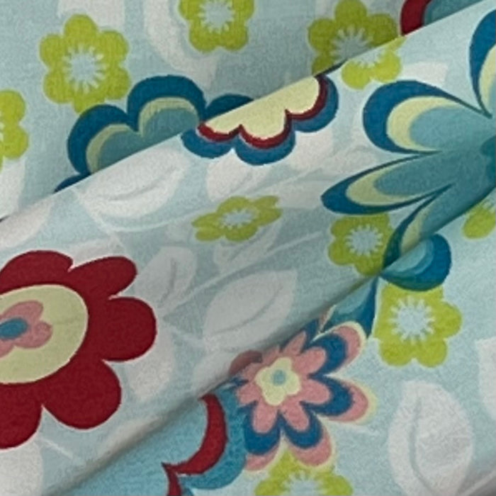 Aqua/Pink | Flower Horizons Print Woven - SKU 7378 #S74A