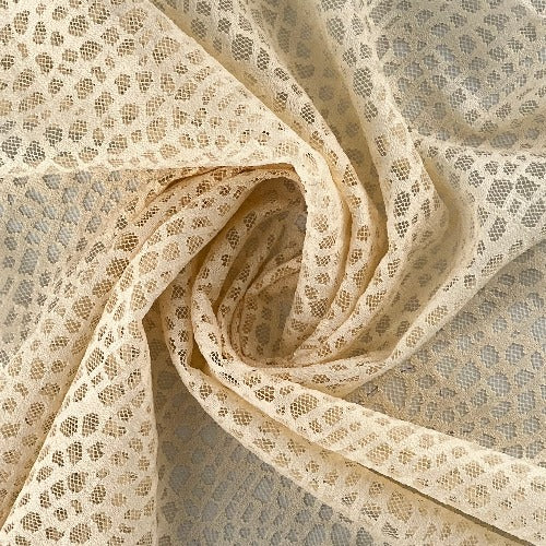Ivory #S161 Alligator Power Mesh Lace Eco Friendly-Recycled - SKU 7151A