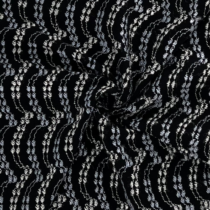 Black/Silver 3 | Textured Mesh Lace | 7316C