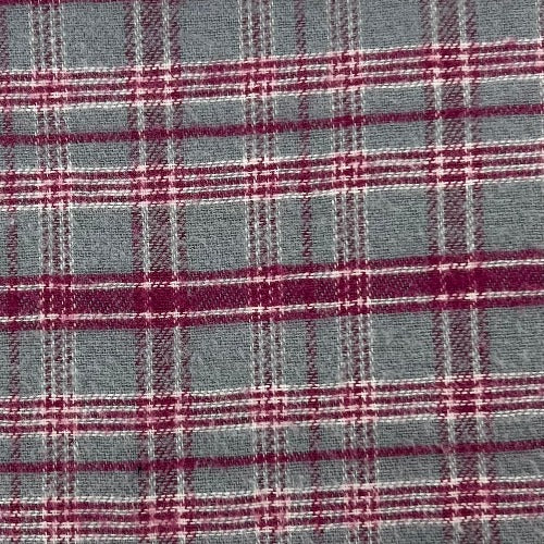 Grey/Magenta | 1-Inch Buffalo Check Plaid Flannel - SKU 3921B #U117