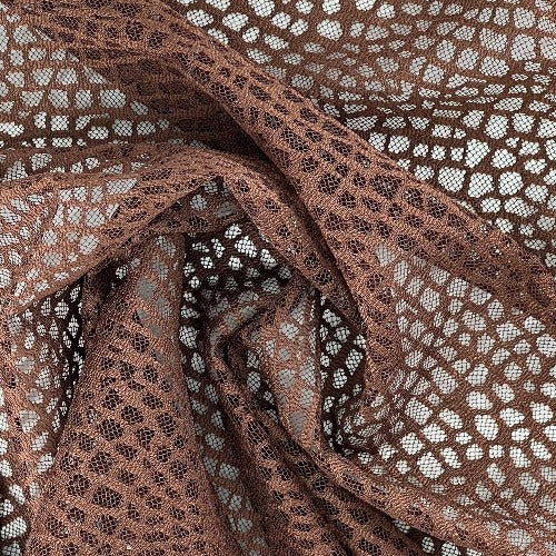 Brown #S161 Alligator Power Mesh Lace Eco Friendly-Recycled - SKU 7151A