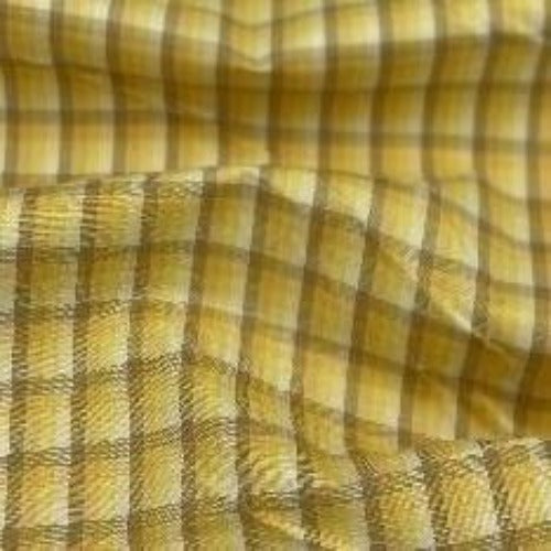 Mustard Yellow #S162 100% Cotton Yarn Dye Plaid Shirting-SKU 5927