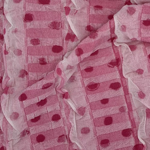 Fuchsia Tide Dot Pucker Double Knit Fabric  - SKU 4817