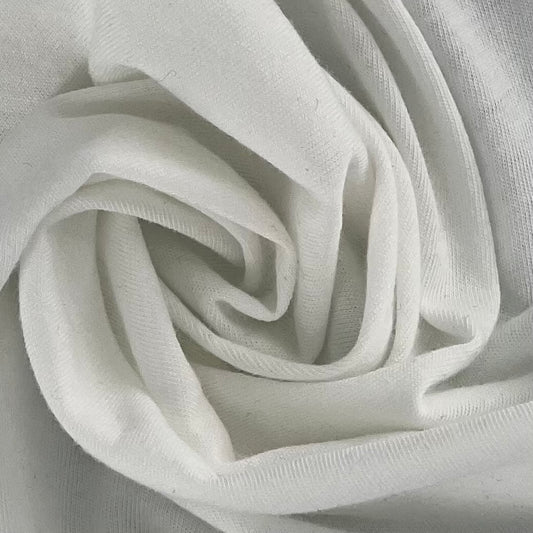 White (10) | Polyester/Cotton Jersey 120GSM (80 Yard Roll @ $3.49/Yard) - SKU 7323A