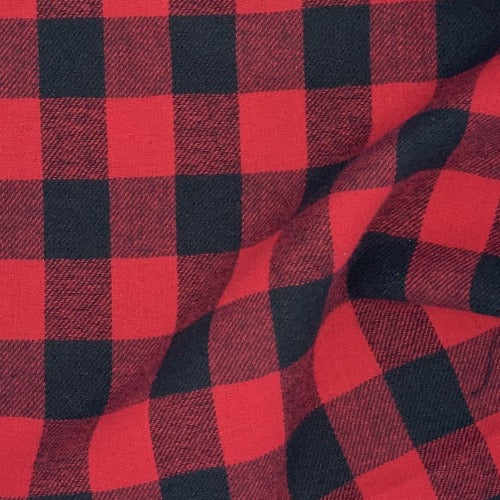 Black/Red | 3/4-Inch Buffalo Check Plaid Flannel - SKU 3921A #U102