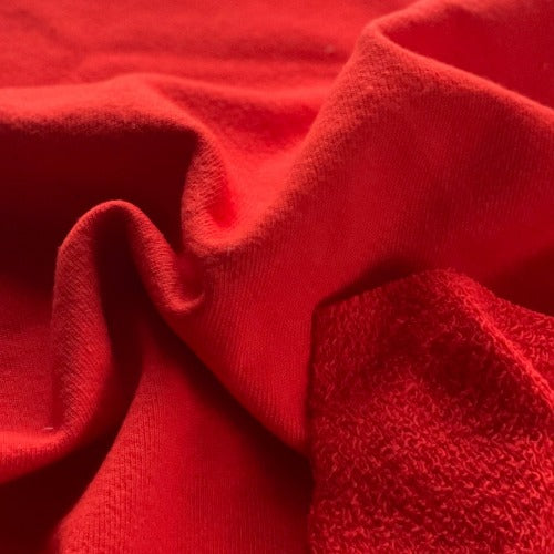 Red #S French Terry Made In America 16 Ounce Knit Fabric - SKU 7116
