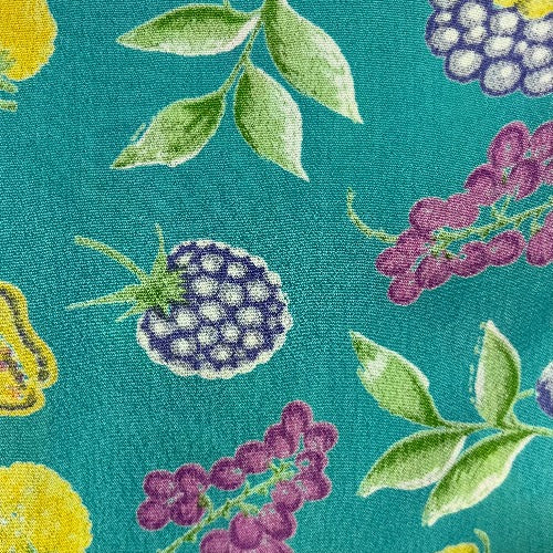 Aqua #S153 Fruit Print Polyester Woven Fabric - SKU 4406