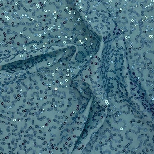 Mint #S/G1 Sequin Polyester Mesh Knit Fabric - SKU 6219B