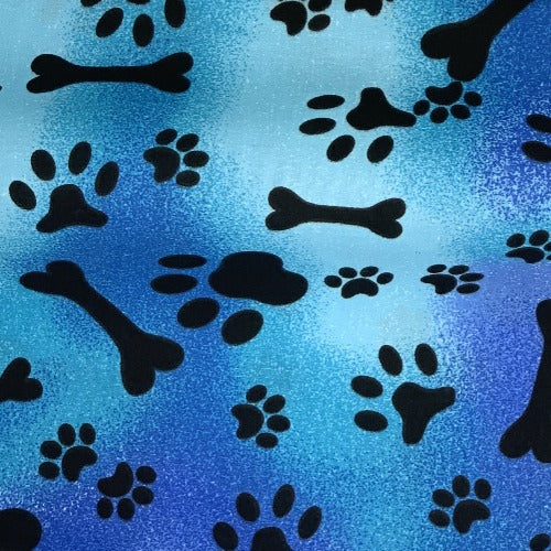 Blue Paws #S17 Easycare Polyester/Cotton Print Woven Fabric-SKU 5824B