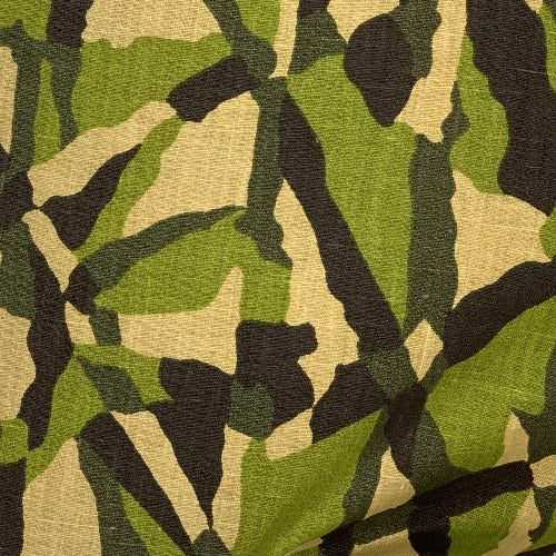 Brown Green #S164 Camouflage Linen/Cotton 6 Ounce Print - 5930A