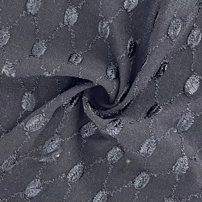 Black | Sateen Diamond Embroidered Jersey - SKU 7321 #U88-91