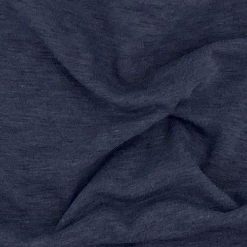 Navy Heather #S166 Wool 6 Ounce Jersey Knit Fabric - SKU 6162C