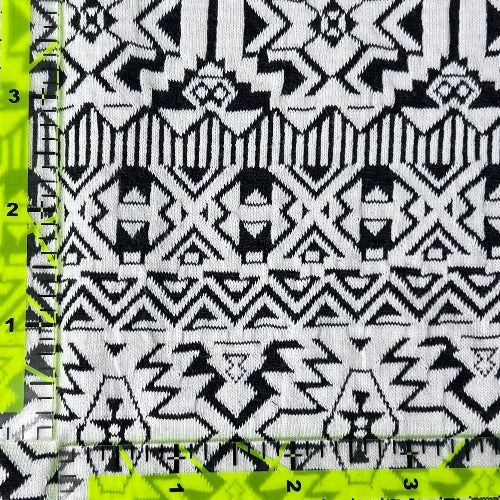 Black/White #S208 Prism Jacquard Double Knit Fabric - SKU 7227