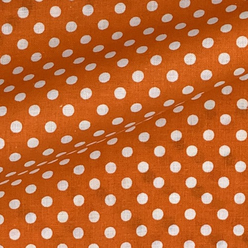 Orange White #U1 3/16" Dot Cotton Woven Fabric 45" - SKU 8000