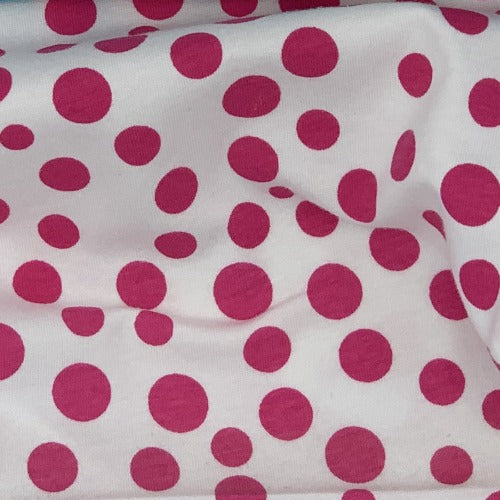 Pink Random Dots Cotton Spandex Print Jersey Knit Fabric - SKU 4554