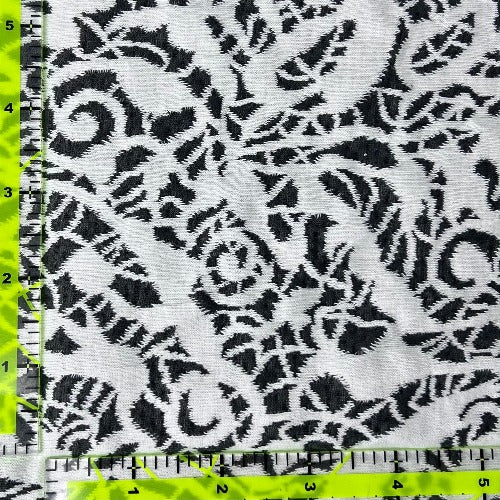 Black/White #S179 Sheppard Horn Jacquard Double Knit Fabric - SKU 7227