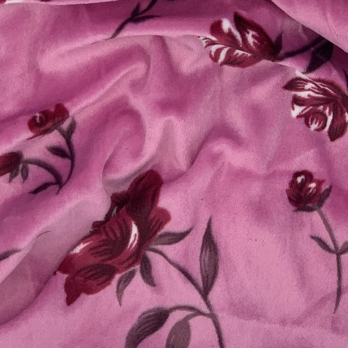 Rose-fields Velour Print Knit Fabric - SKU 3205B