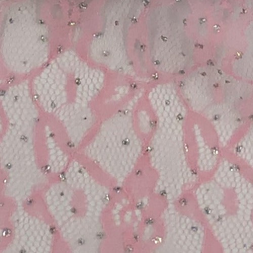 Pink #S Lace With Sequin Knit Fabric - SKU 6024B