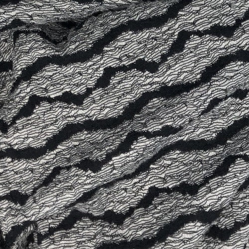 Black/White #S/Z Spandex Stripe Jersey Pucker Knit Fabric - SKU 5975