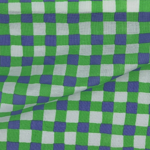 Green Weave Cotton Print Woven Fabric - SKU 4603