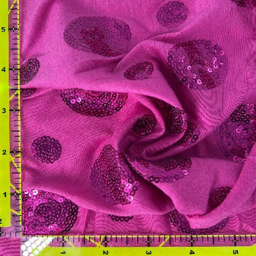 Pink #S/P Sequin Polyester Jersey Knit Fabric - SKU 7154N