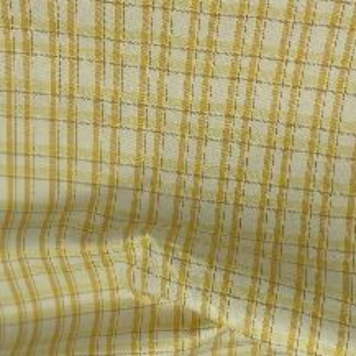 Yellow Ivory #S162 100% Cotton Yarn Dye Plaid Shirting-SKU 5927