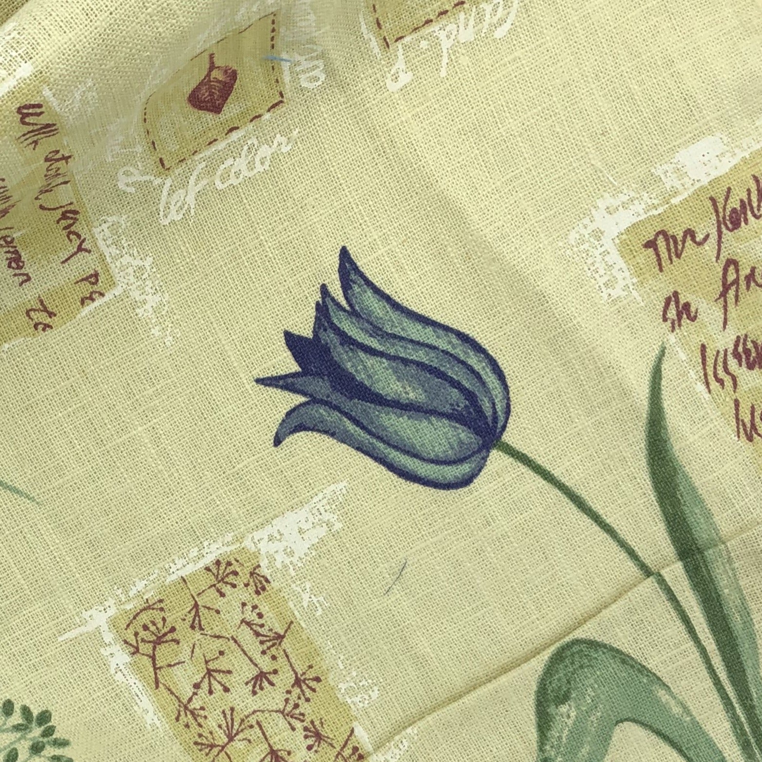 Natural #S40 Lenox Flower Print 100% Linen Woven Fabric - SKU 5968