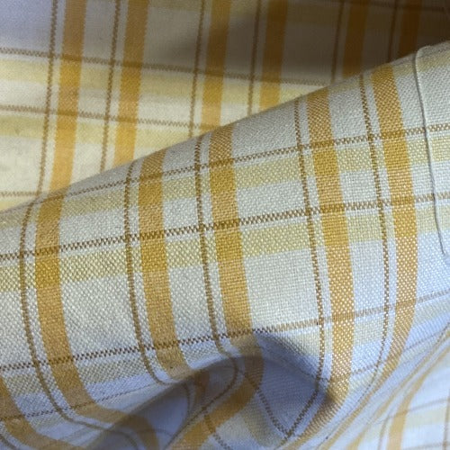 Yellow/Ivory #S/162 100% Cotton Yarn Dye Plaid Shirting-SKU 5927A
